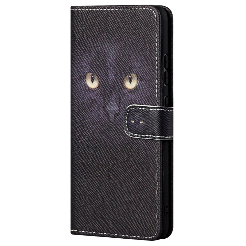 Housse Moto G62 5G Chat Noir à Lanière