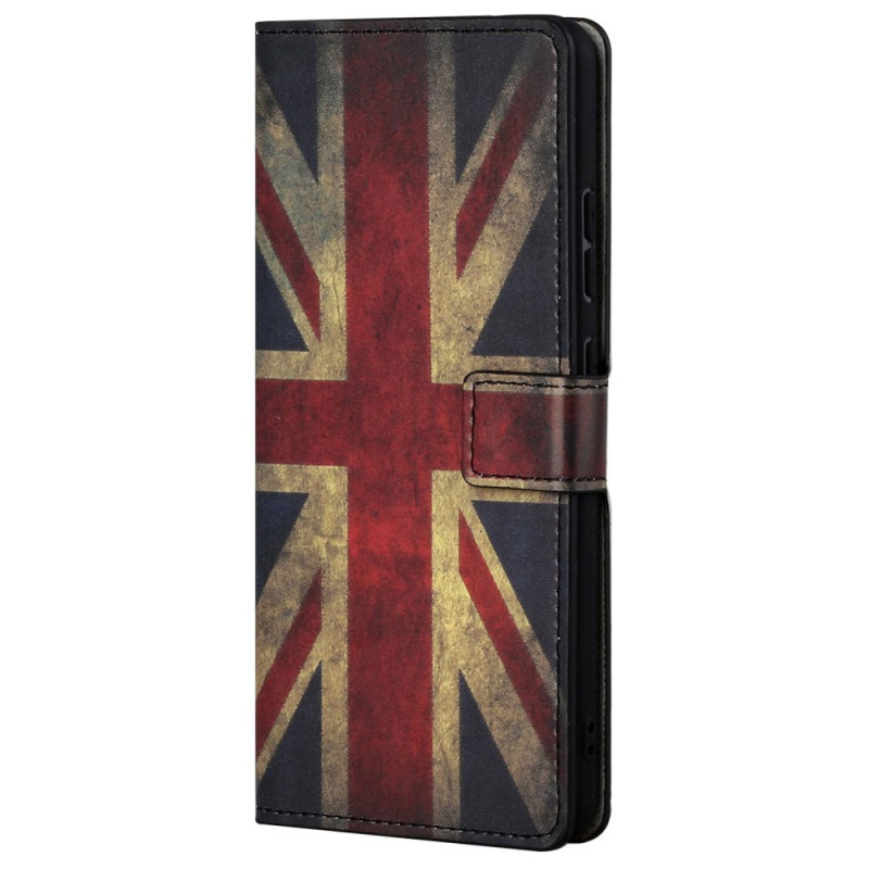 Housse Moto G62 5G Drapeau Anglais Vintage