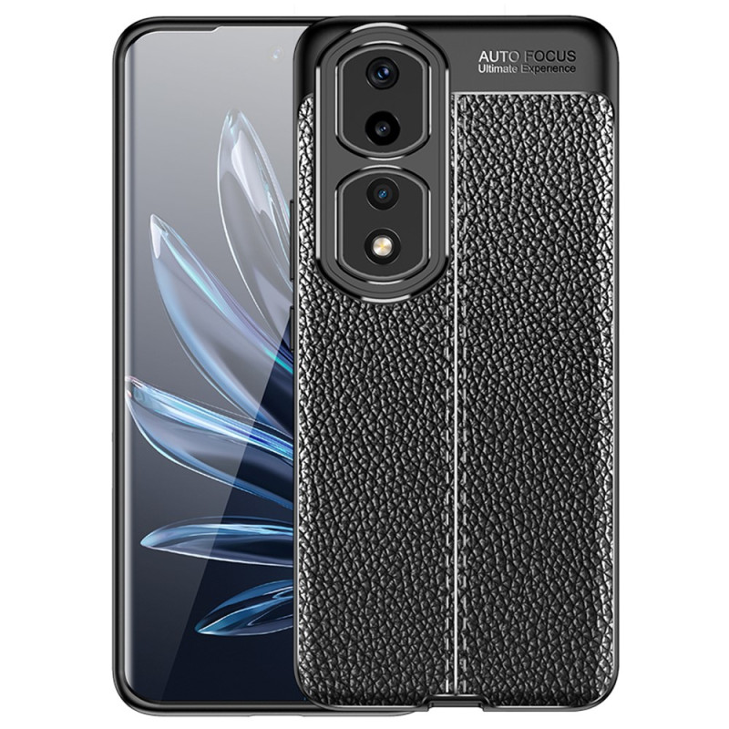 Coque Honor 90 Pro Effet Cuir Litchi Double Line