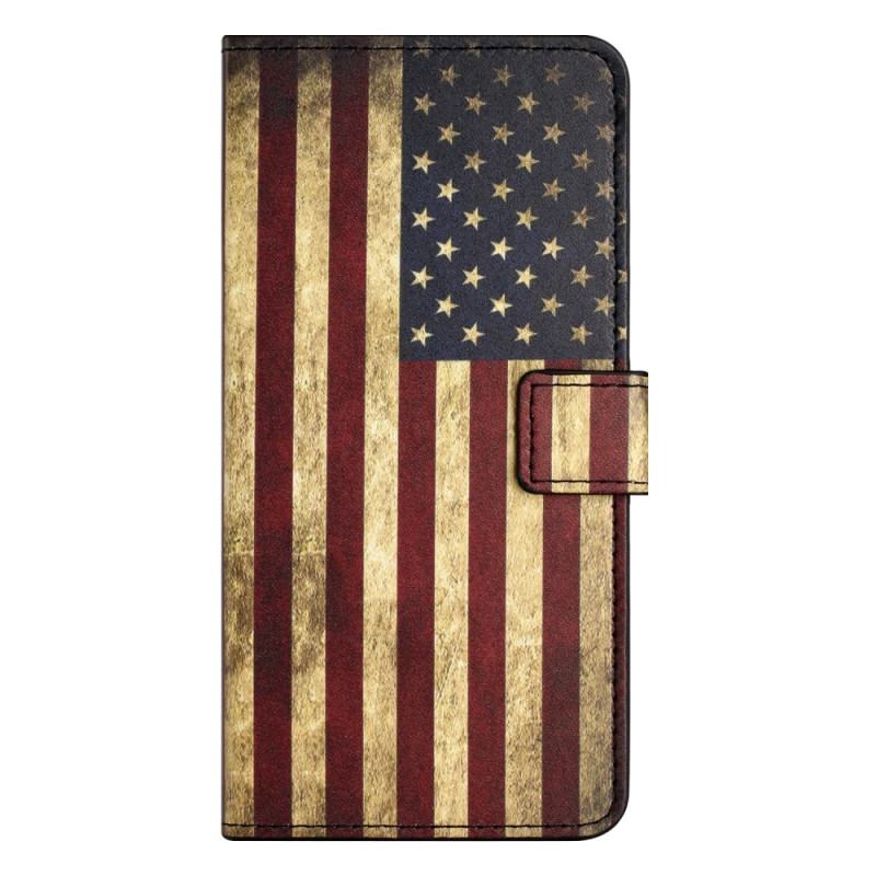 Housse Moto E13 Drapeau Américain Vintage