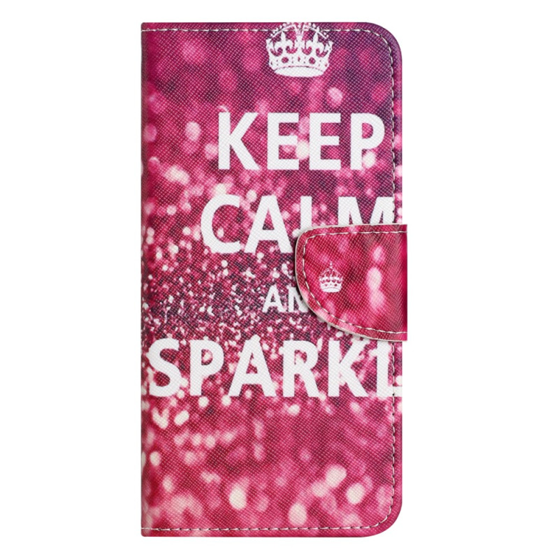 Housse Moto E13 Keep Calm and Sparkle à Lanière