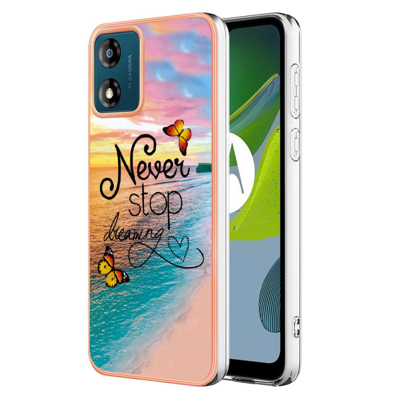 Coque Moto E13 Never Stop Dreaming Papillons