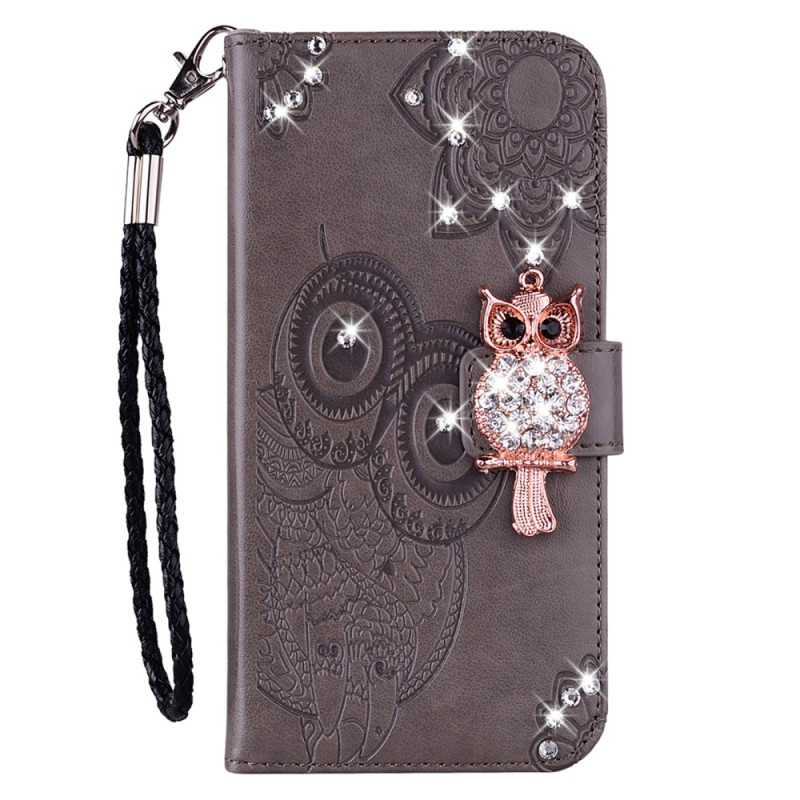 Housse Moto E13 Hibou Mandala et Breloque