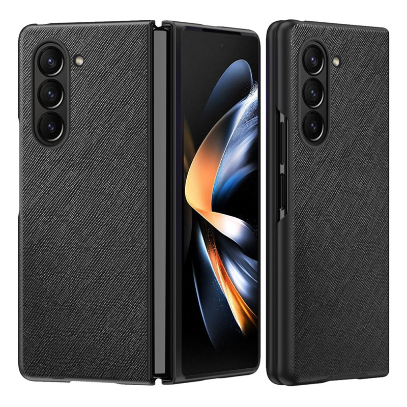 Coque Samsung Galaxy Z Fold Style Cuir Effet Tissé