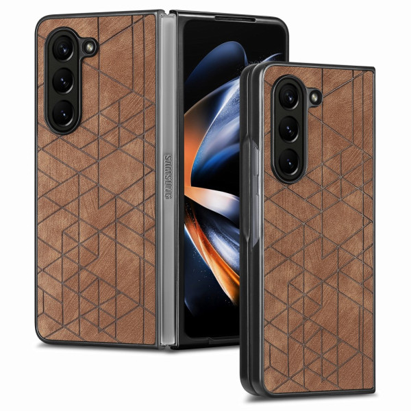 Coque Samsung Galaxy Z Fold 5 Simili Cuir Motifs Géométriques