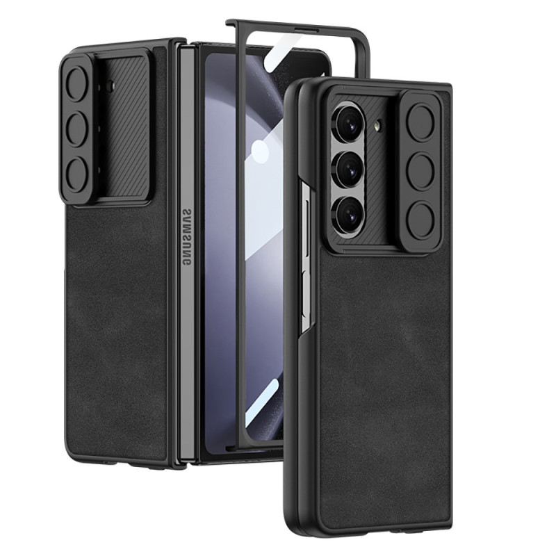 Coque Samsung Galaxy Z Fold 5 Effet Cuir et Protection Écran GKK