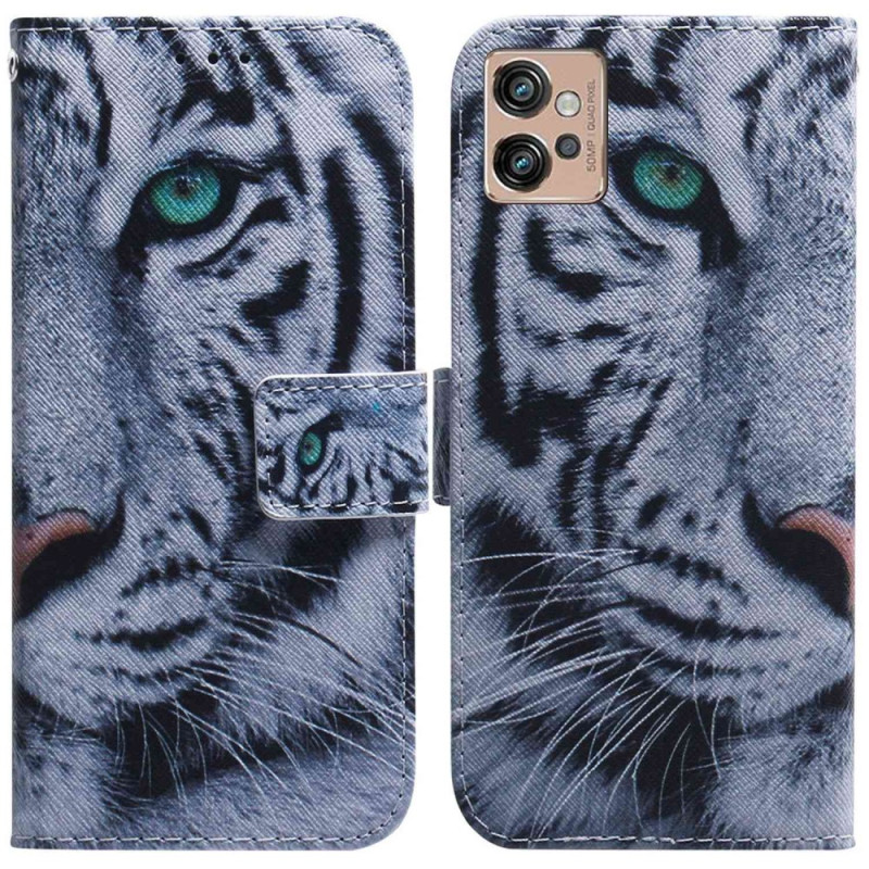 Housse Moto G32 Tigre Blanc