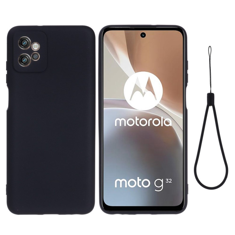 Coque Moto G32 Silicone Liquide à Lanière