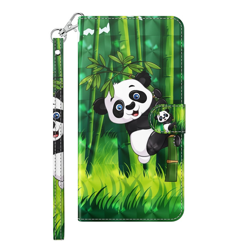 Housse Moto G22 / E32s Panda Bambou à Lanière