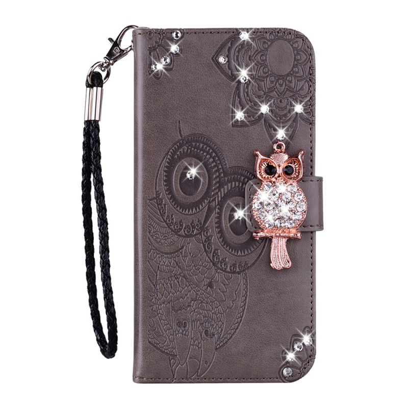 Housse Moto G22 / E32s Hibou Mandala et Breloque