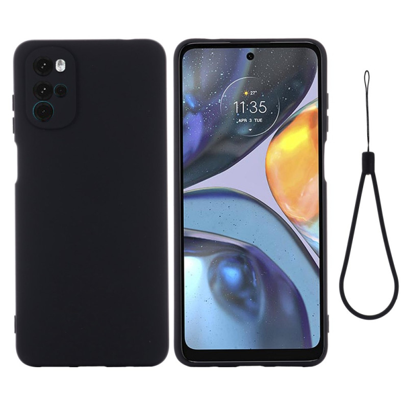 Coque Moto G22 / E32s Silicone Liquide avec Lanière