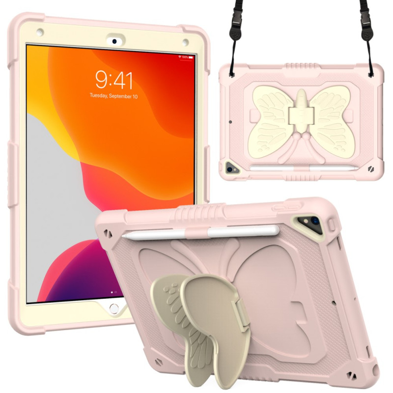 Coque iPad 10.2 (2019, 2020, 2021) Grand Papillon à Bandoulière