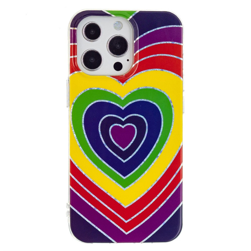 Coque iPhone 15 Pro Coeur Psychédélique