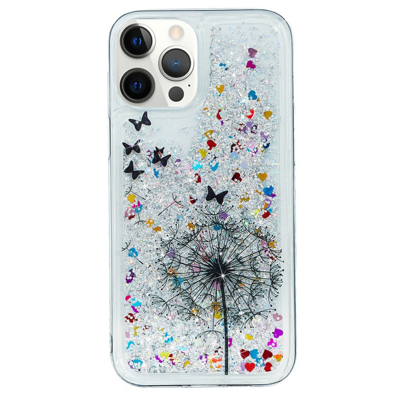 Coque iPhone 15 Pro Paillettes Pissenlit