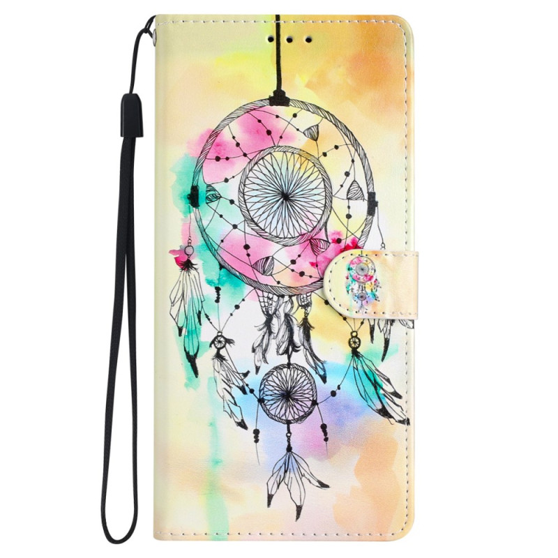 Housse iPhone 15 Attrape Rêves Aquarelle à Lanière