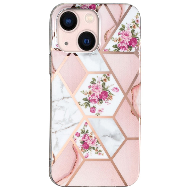 Coque iPhone 15 Plus Marbre Floral