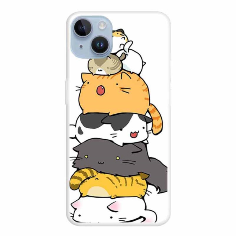 Coque iPhone 15 Plus Tas de Chats