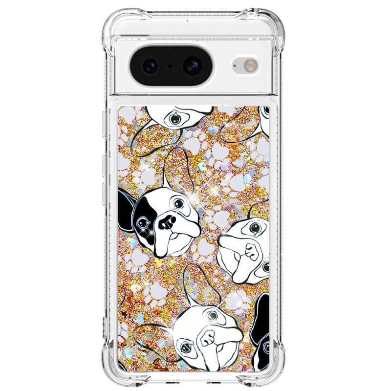 Coque Google Pixel 8 Paillettes Mr Chien