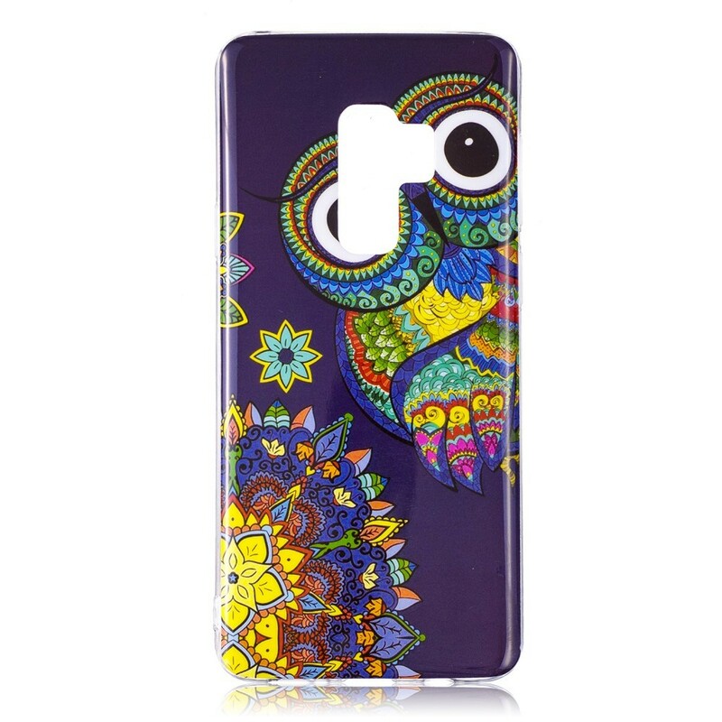 Coque Samsung Galaxy S9 Hibou Mandala Fluorescente