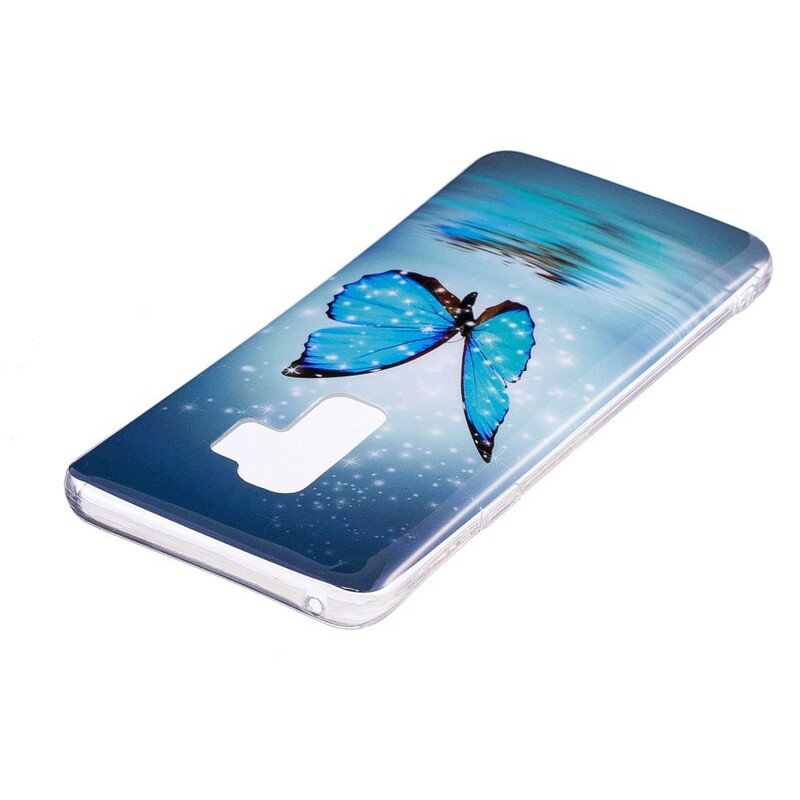 Coque Samsung Galaxy S9 Papillon Bleu Fluorescente