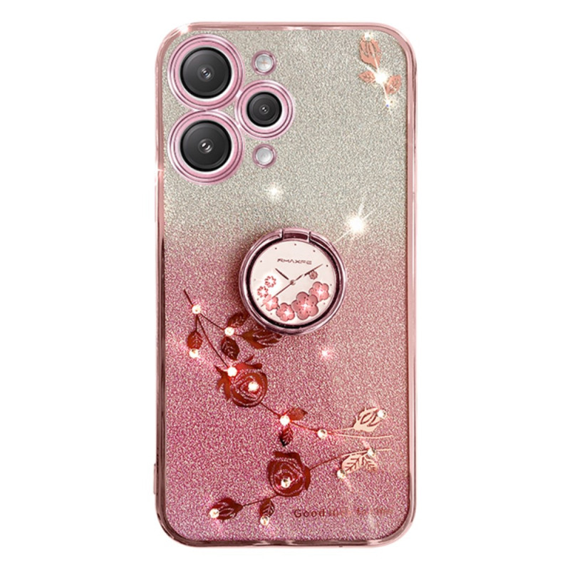 Coque Xiaomi Redmi 12 5G / Poco M6 Pro 5G Paillettes Colorées Anneau-Support