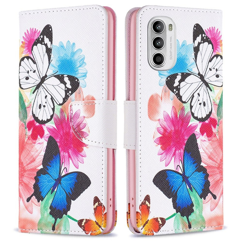 Housse Moto G82 5G / G52 Papillons