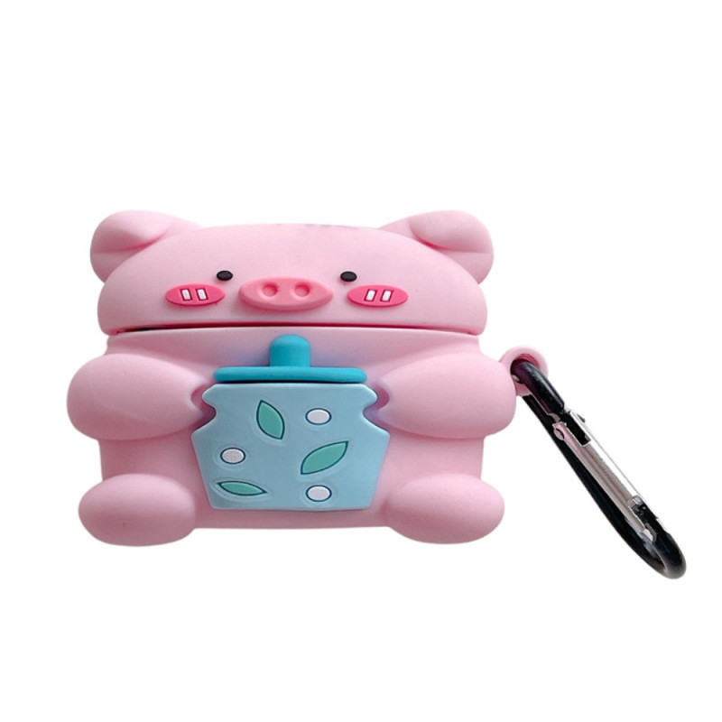 Coque AirPods 3 Cochon avec Mousqueton