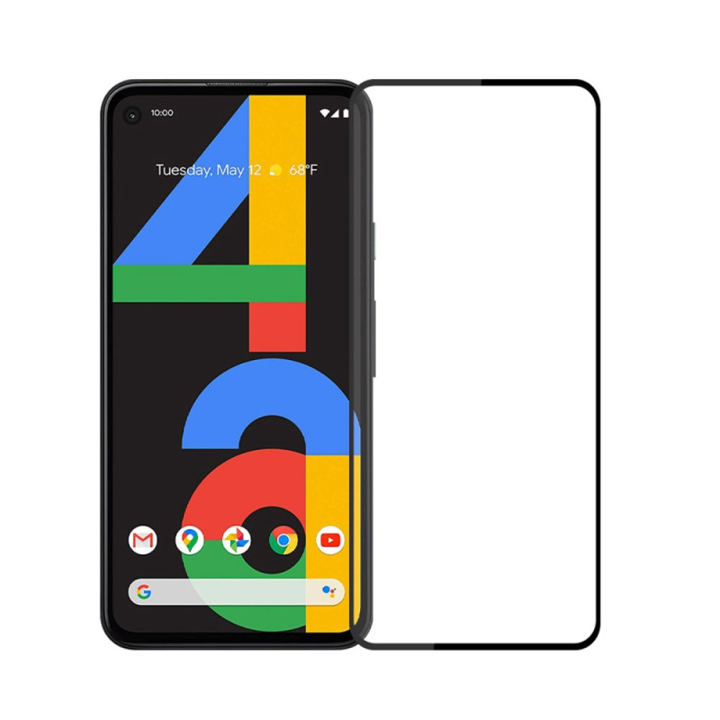 Protection en Verre Trempé Contours Noirs pour Google Pixel 4A 5G PINWUYO