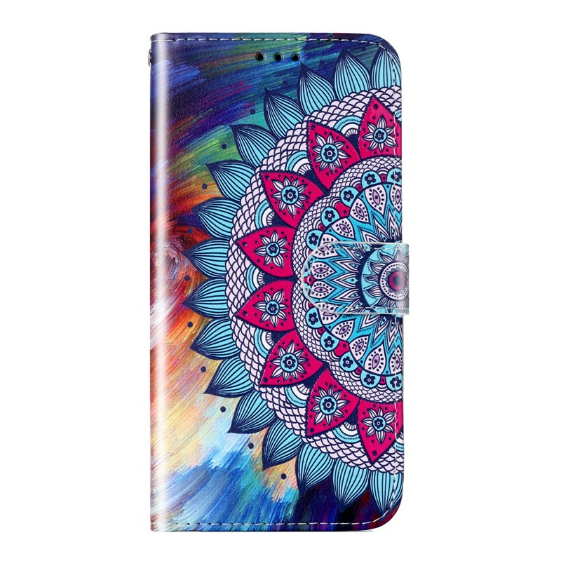 Housse Moto G14 4G Fleur de Mandala à Lanière