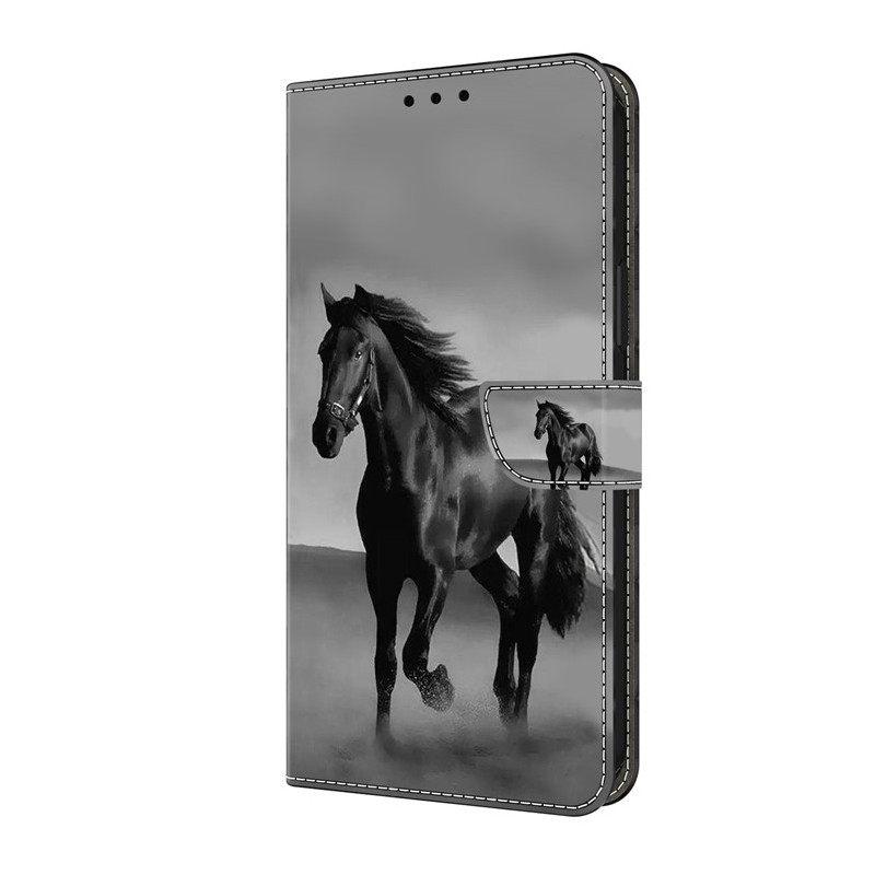 Housse Moto G14 Cheval noir