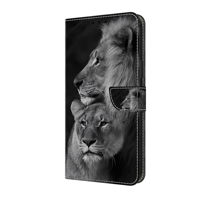 Housse Moto G14 Couple de Lions