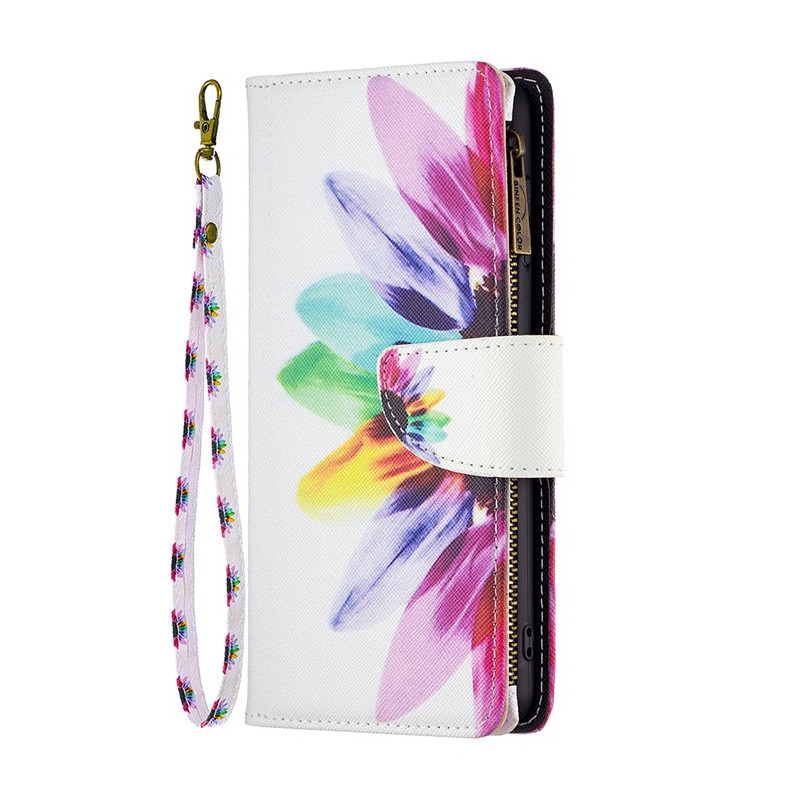 Housse Moto G14 Portefeuille Fleur Aquarelle