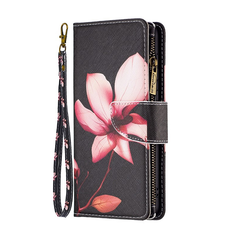 Housse Moto G14 Portefeuille Fleurs Roses