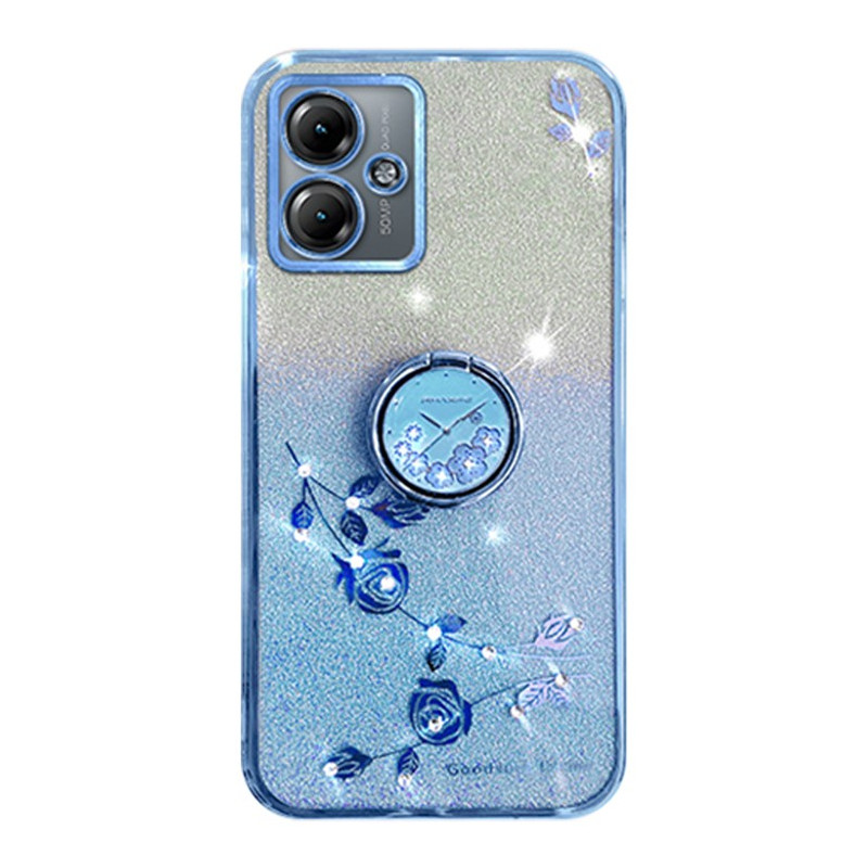 Coque Moto G14 avec Anneau Support Stass et Paillettes