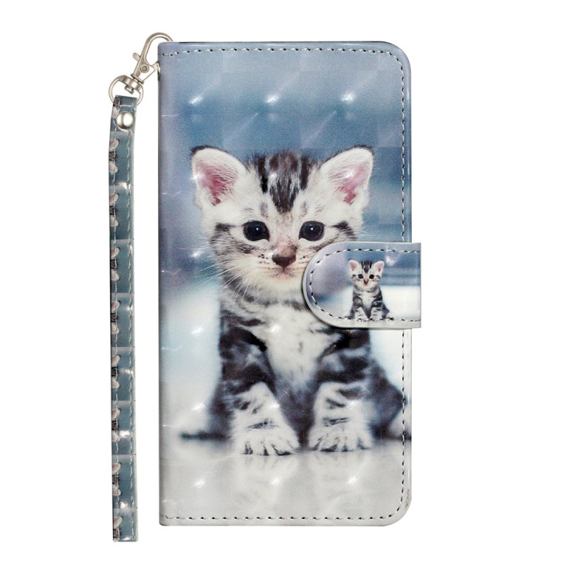 Housse Samsung Galaxy S24 5G Chaton avec Lanière