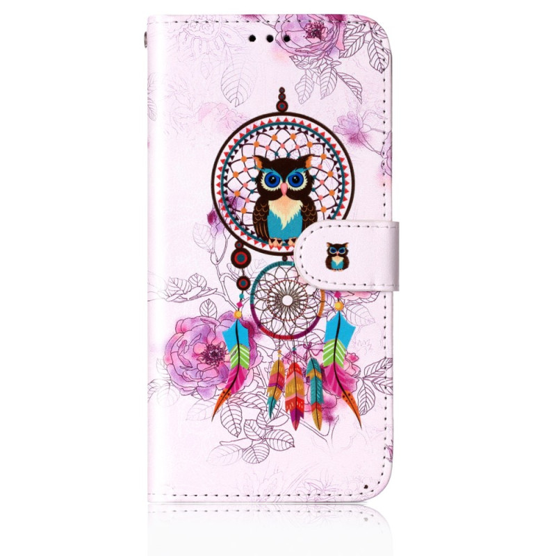 Housse Samsung Galaxy S24 5G Attrape-Rêves Hibou à Lanière