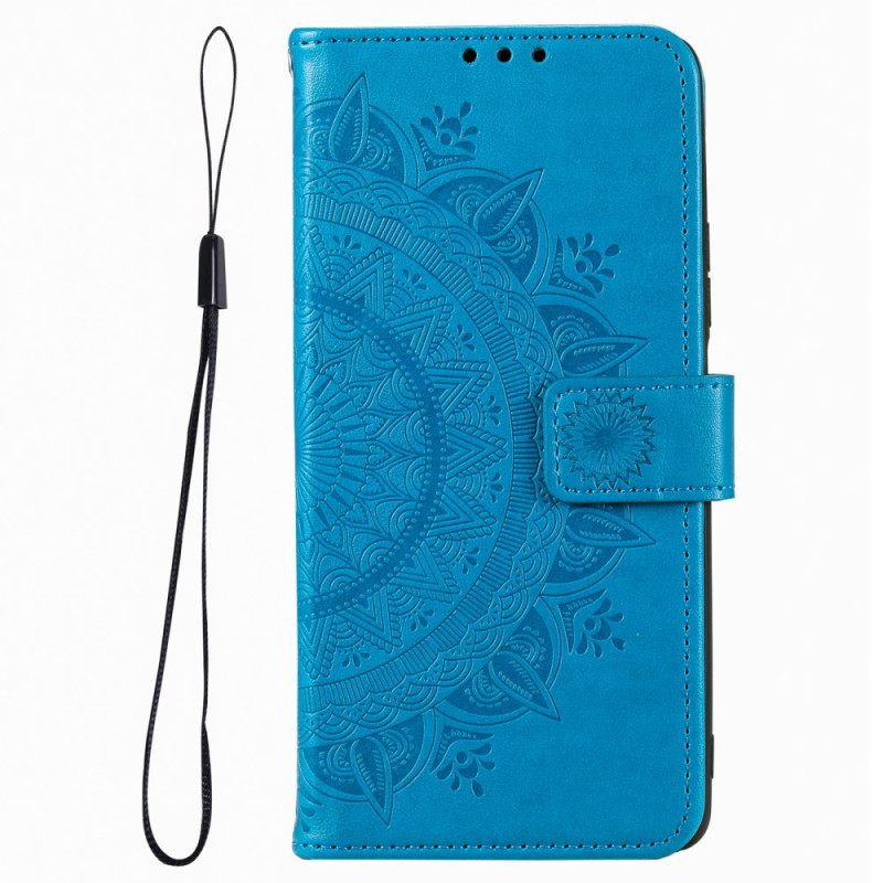 Housse Moto G84 5G Fleur de Mandala et Lanière