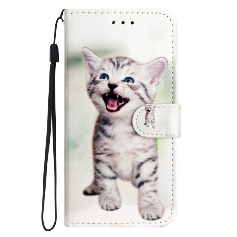 Housse Moto G54 5G Drôle de Chaton à Lanière