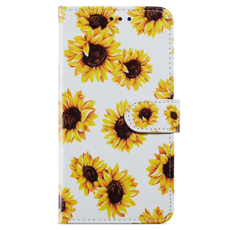 Housse Moto G54 5G Tournesols à Lanière