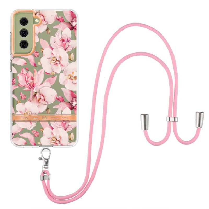 Coque Samsung Galaxy Fleurs Cordon Coloré