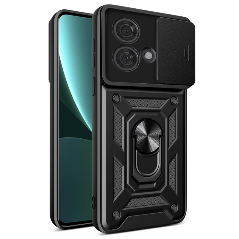 Coque Motorola Edge 40 Neo Fenêtre de Lentilles Coulissante et support