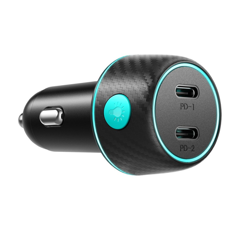 Double Chargeur de Voiture avec Bouton Coloré JOYROOM