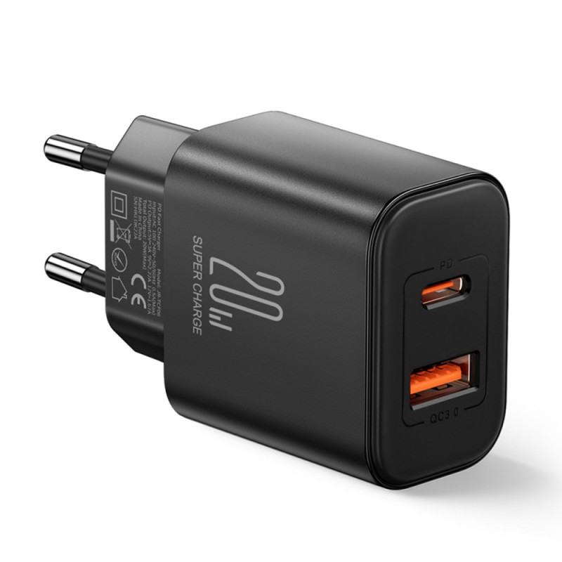 Chargeur Rapide Mini Adaptateur Mural USB+Type-C Double-Port JOYROOM