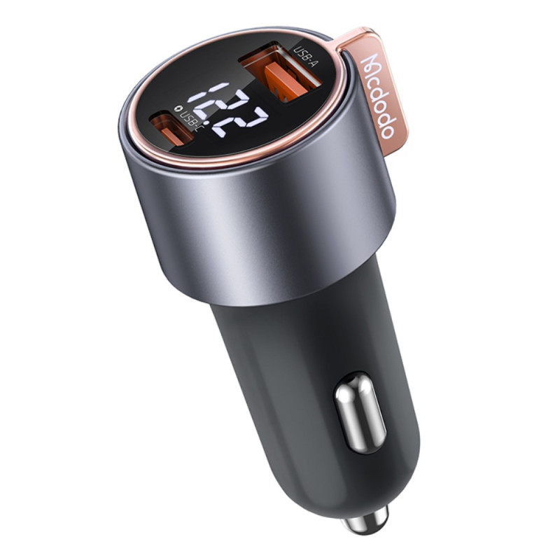 Chargeur de Voiture avec Double Ports USB-A + Type-C et Affichage Numérique MCDODO