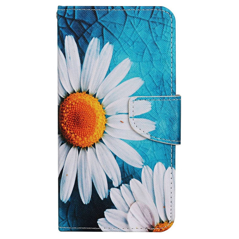 Housse Samsung Galaxy S24 Plus 5G Chrysanthèmes Grand Format à Lanière