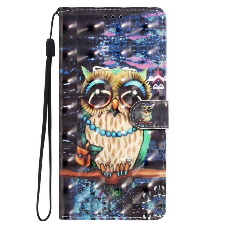 Housse Samsung Galaxy A25 5G Hibou à Lanière