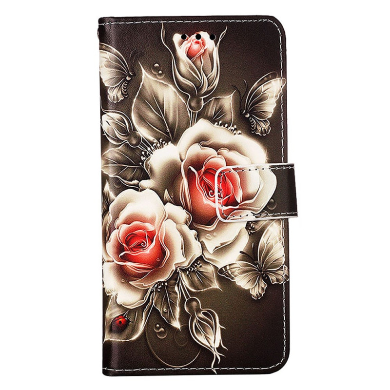 Housse Samsung Galaxy A25 5G / A24 4G  Roses Baroques à Lanière