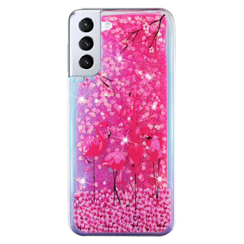 Coque Samsung Galaxy S24 Plus 5G Paillettes Liquides Oiseau