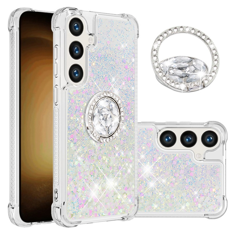 Coque Samsung Galaxy S24 Plus 5G Anneau-Support Paillettes