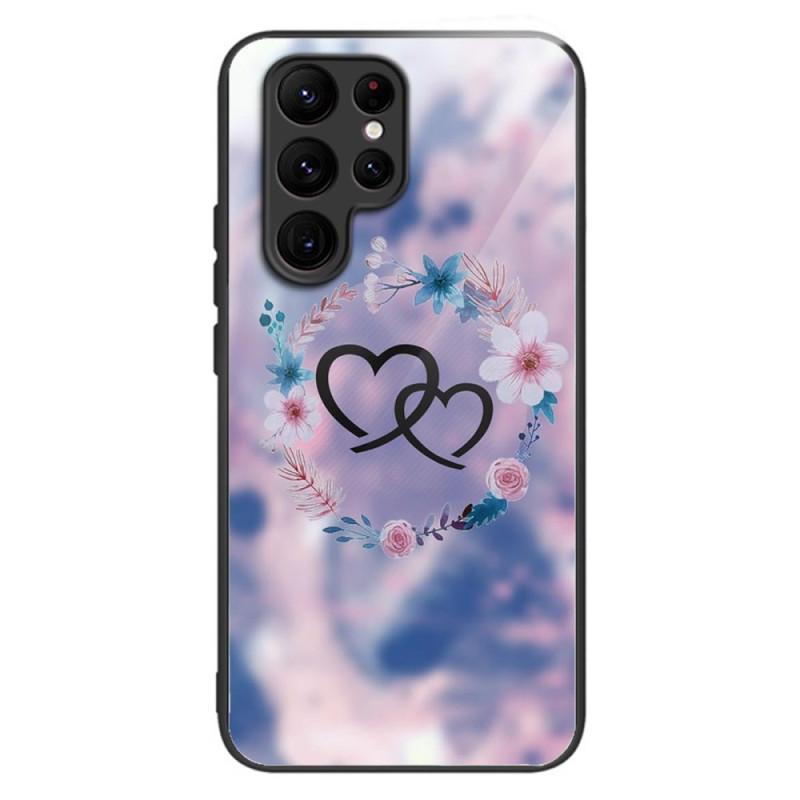 Coque pour Samsung Galaxy S24 Ultra 5G Verre Trempé Coeur à Coeur